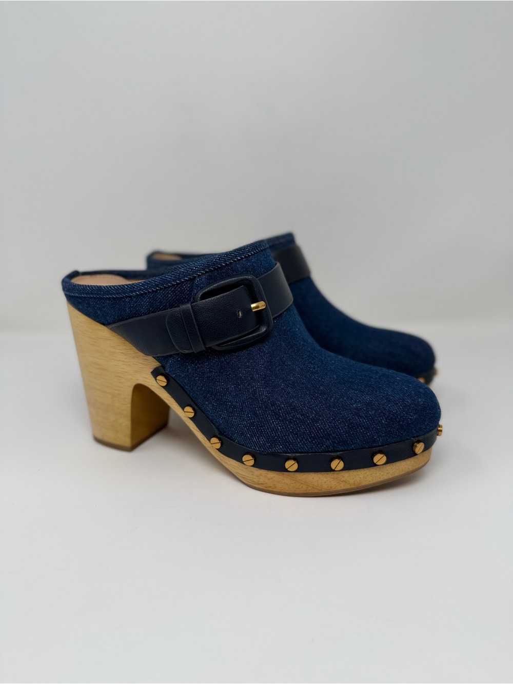 New Veronica Beard Dacey Denim Clog Blue Sz 8 - Picture 2 of 13